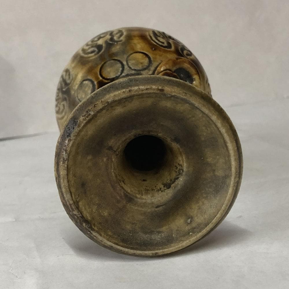 e2817 古瀬戸 尊式花入 高さ15.6 耳付花入 徳利 花入 花器 仏花器