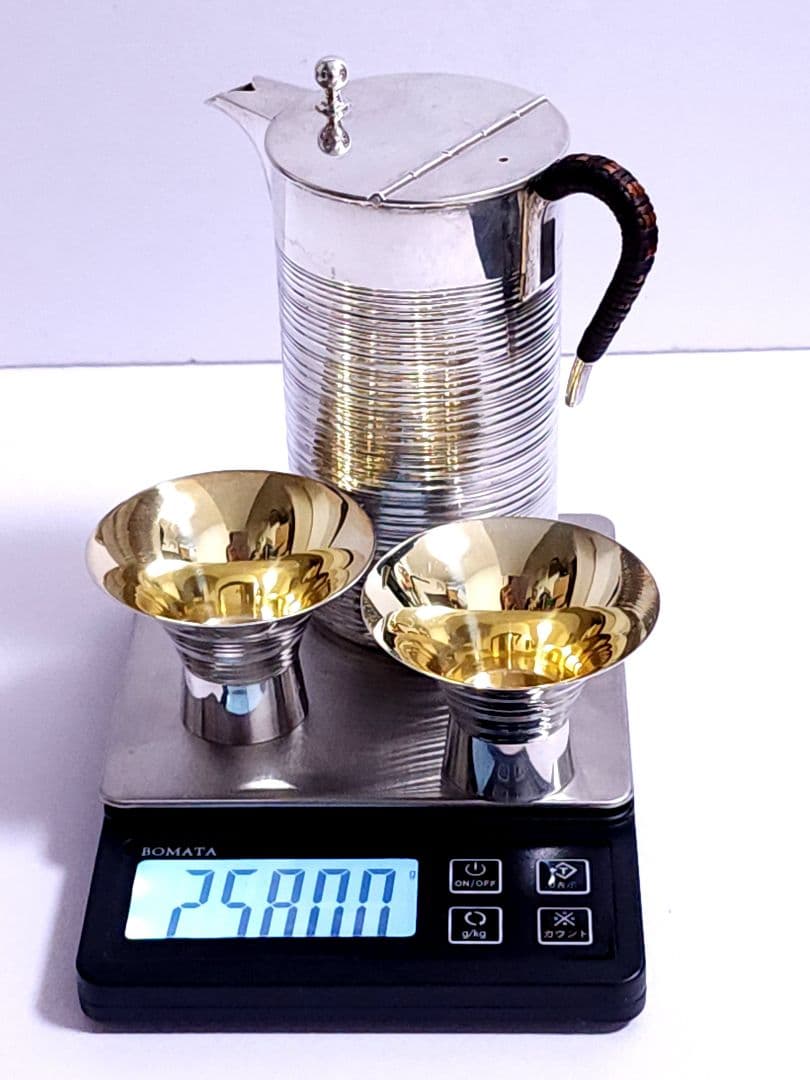 宮本製 　杯/純銀 　徳利/sterling silver 酒器揃 約258g