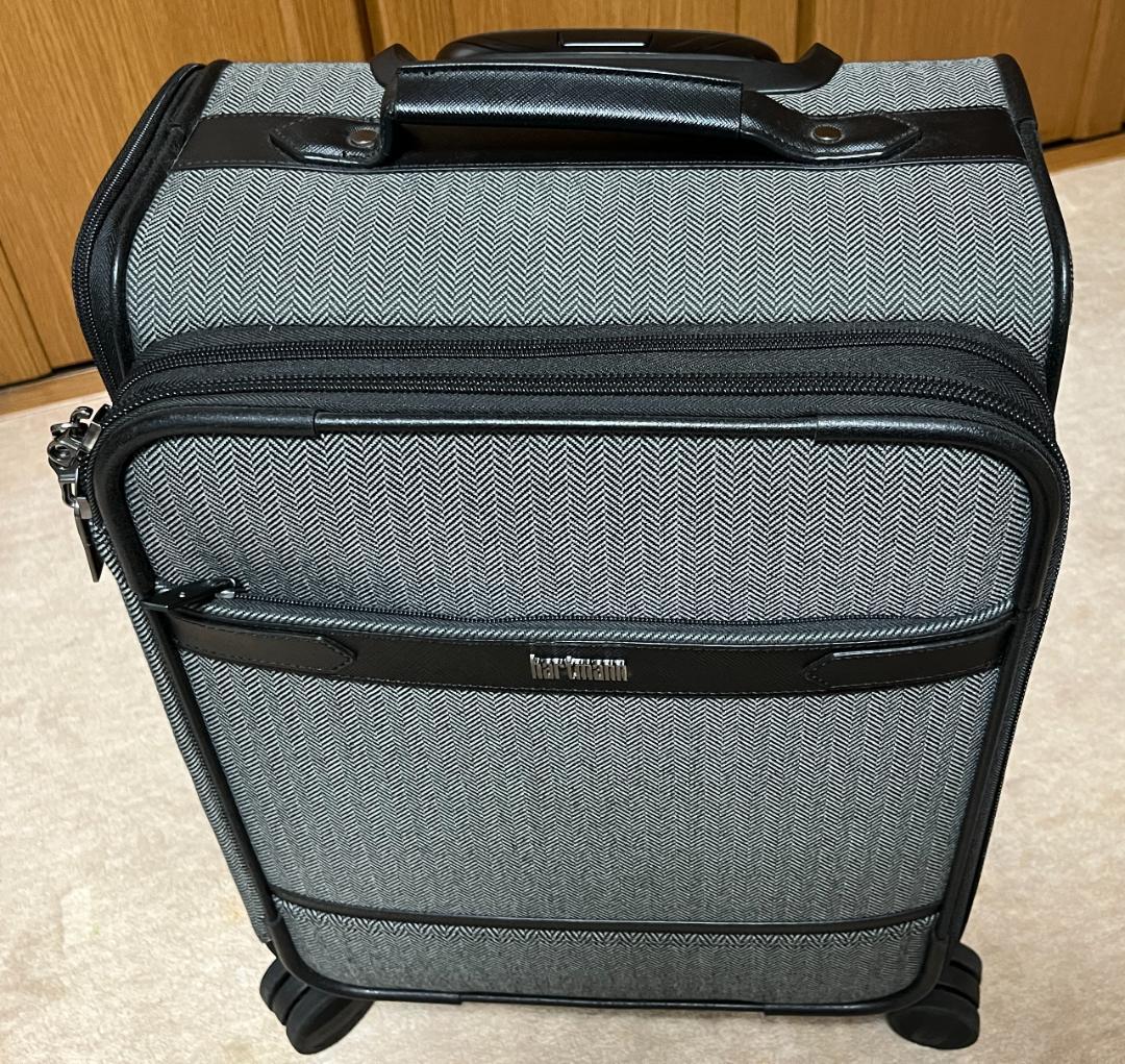美品　ハートマン メンズ スーツケース バッグ　ツイード　ヘリンボーン