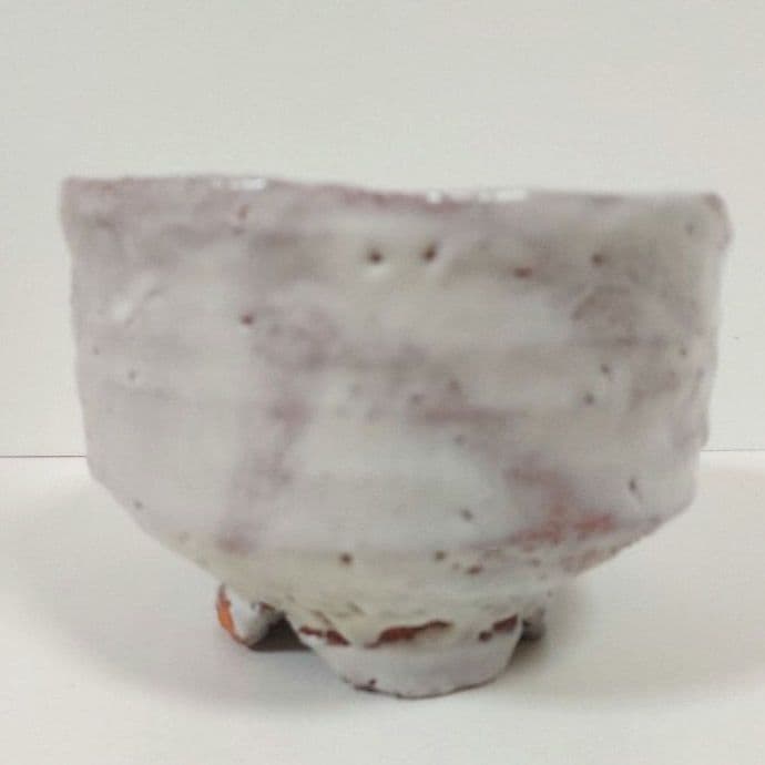 萩焼　茶碗　鬼萩窯変筆洗形　宇田川聖谷造　共箱付き