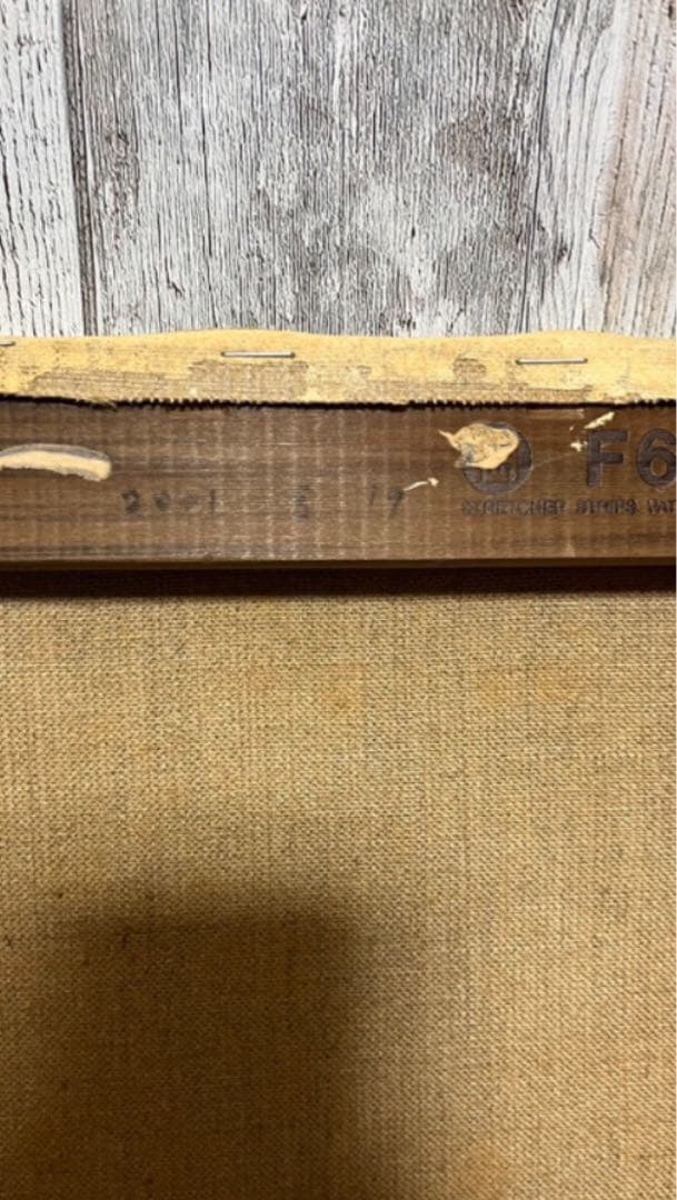 油彩画　油絵　原画　朝森武『バラとリンゴ』F6 美術品　額縁付き★美品★