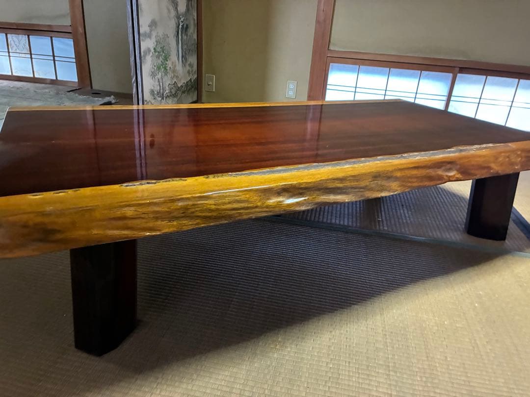 無垢材　一枚板テーブル　長方形座卓