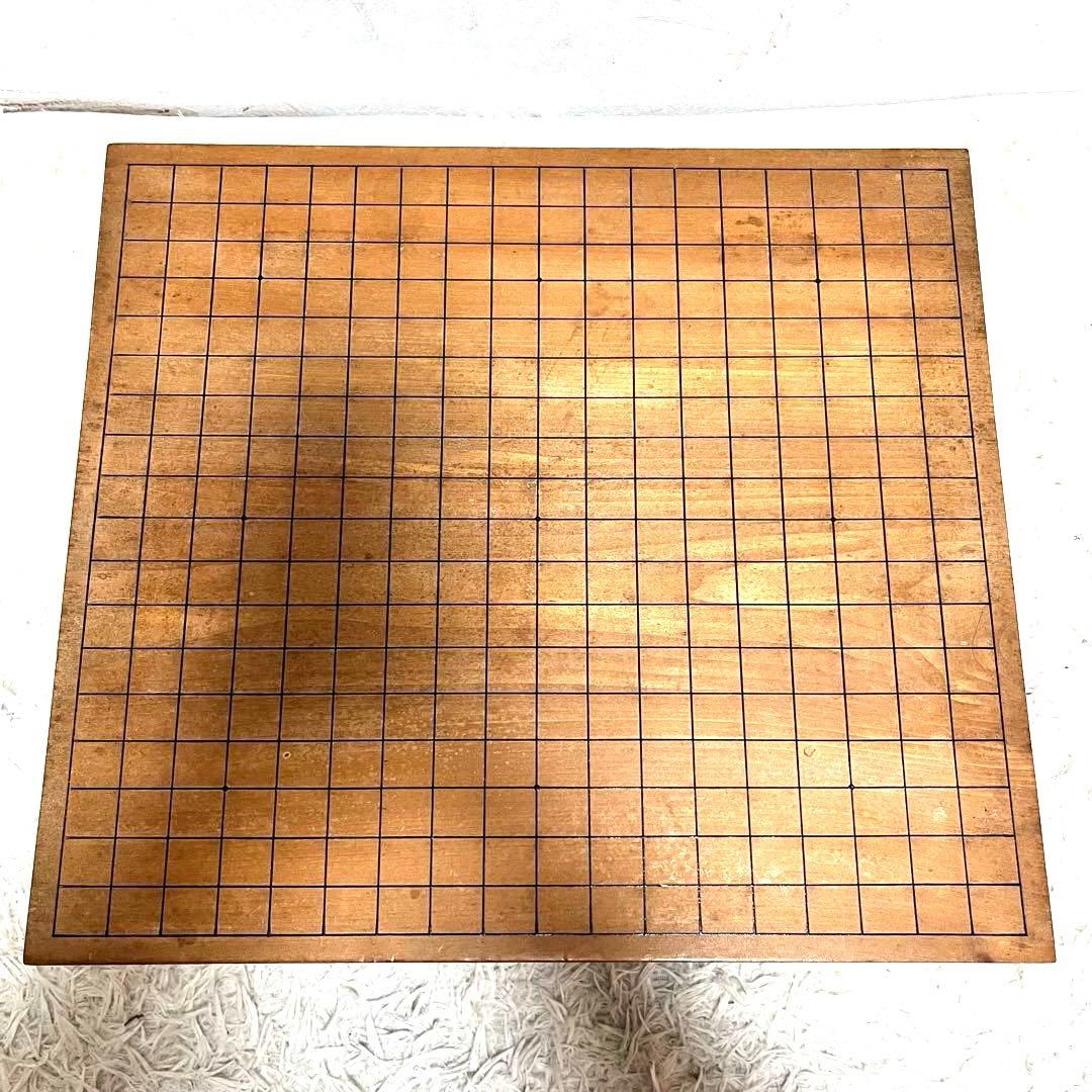 高級 囲碁盤 ケース付き 脚付き へそ有り 碁石セット 厚さ18㎝ 囲碁