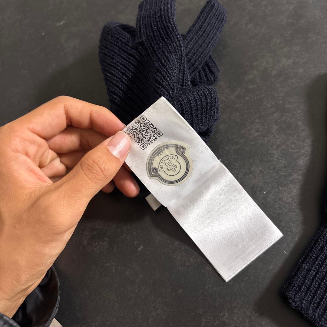 MONCLER ニット手袋 ネイビー