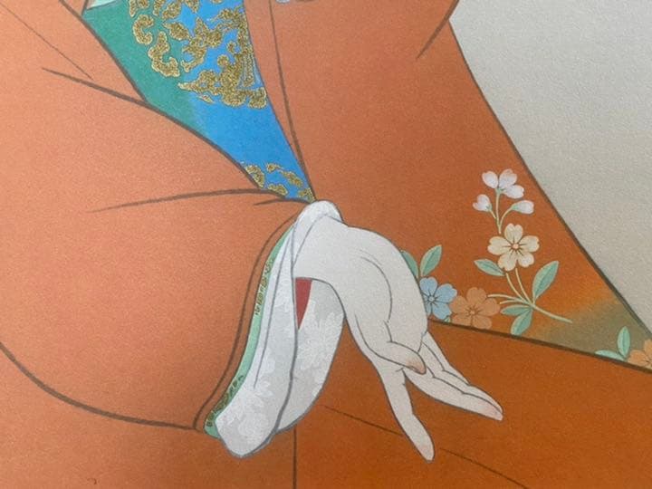 上村松園作 鼓の音 美人画 複製画