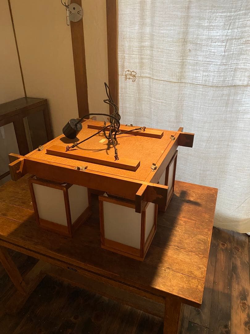 zz出品　　職人仕上げ 吊り下げ照明 木枠×乳白アクリル 60cm角