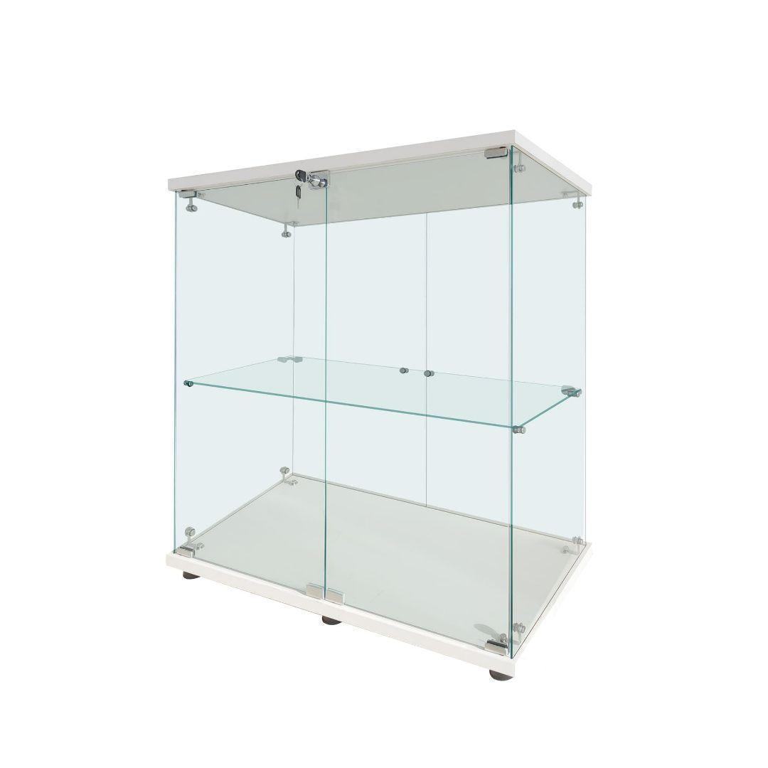 ガラスケース 2段両扉 コレクション フィギュア 棚 ショーケース 白 1997