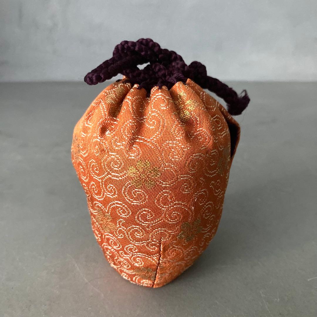 茶道具 肩衝茶入 茶入 仕覆オレンジ