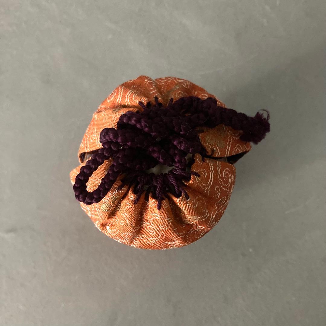 茶道具 肩衝茶入 茶入 仕覆オレンジ