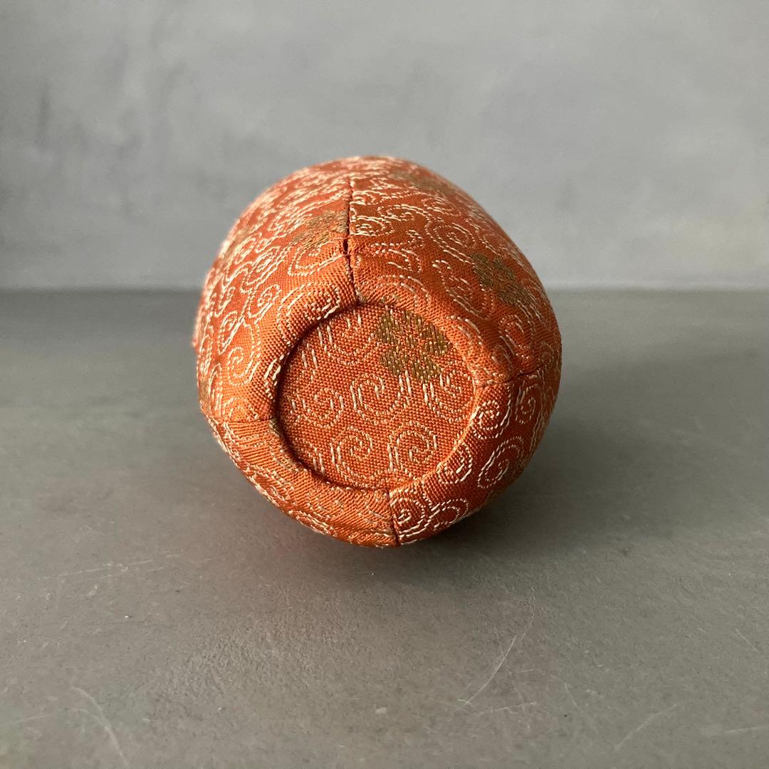 茶道具 肩衝茶入 茶入 仕覆オレンジ