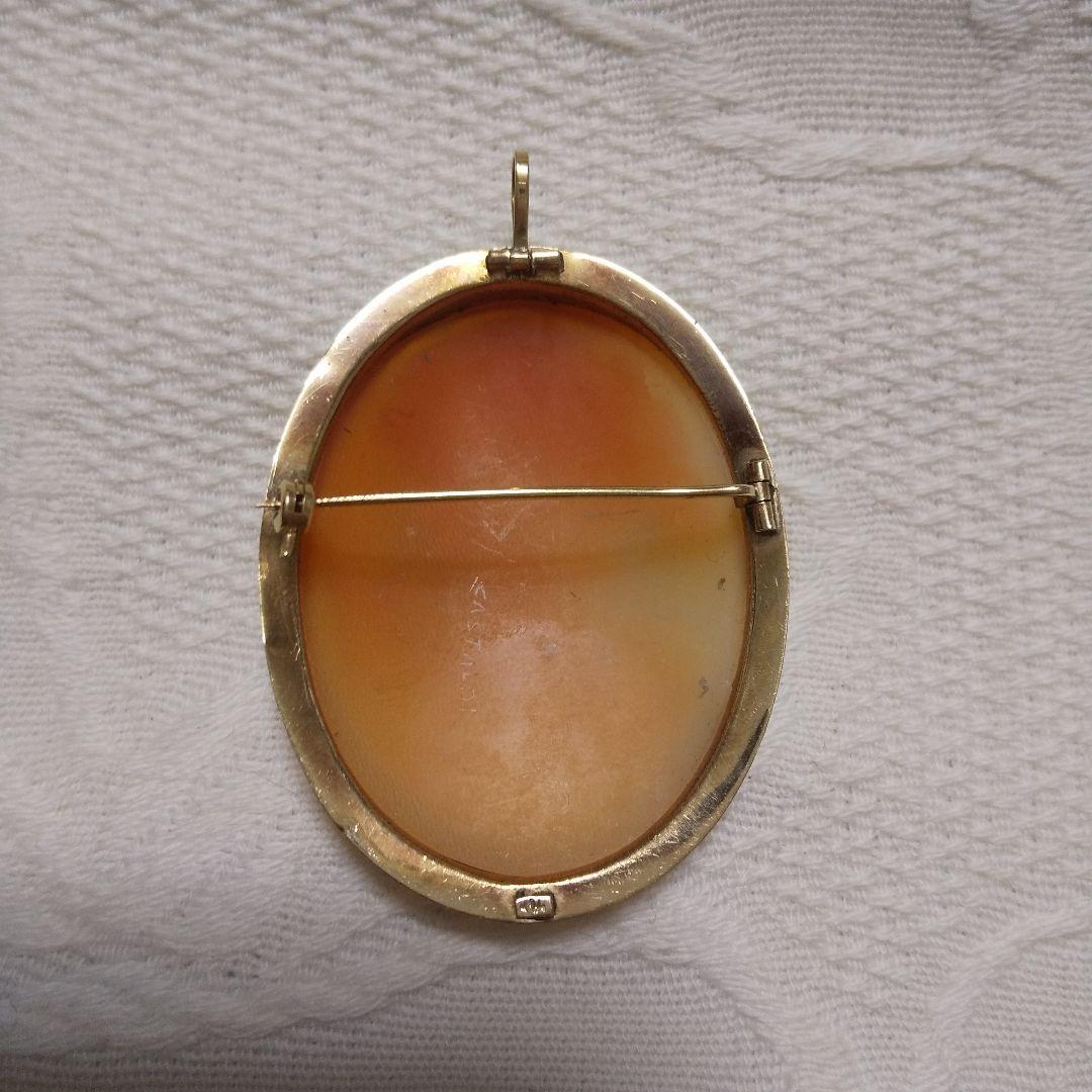 値下げました！K14カメオペンダントトップブローチ。