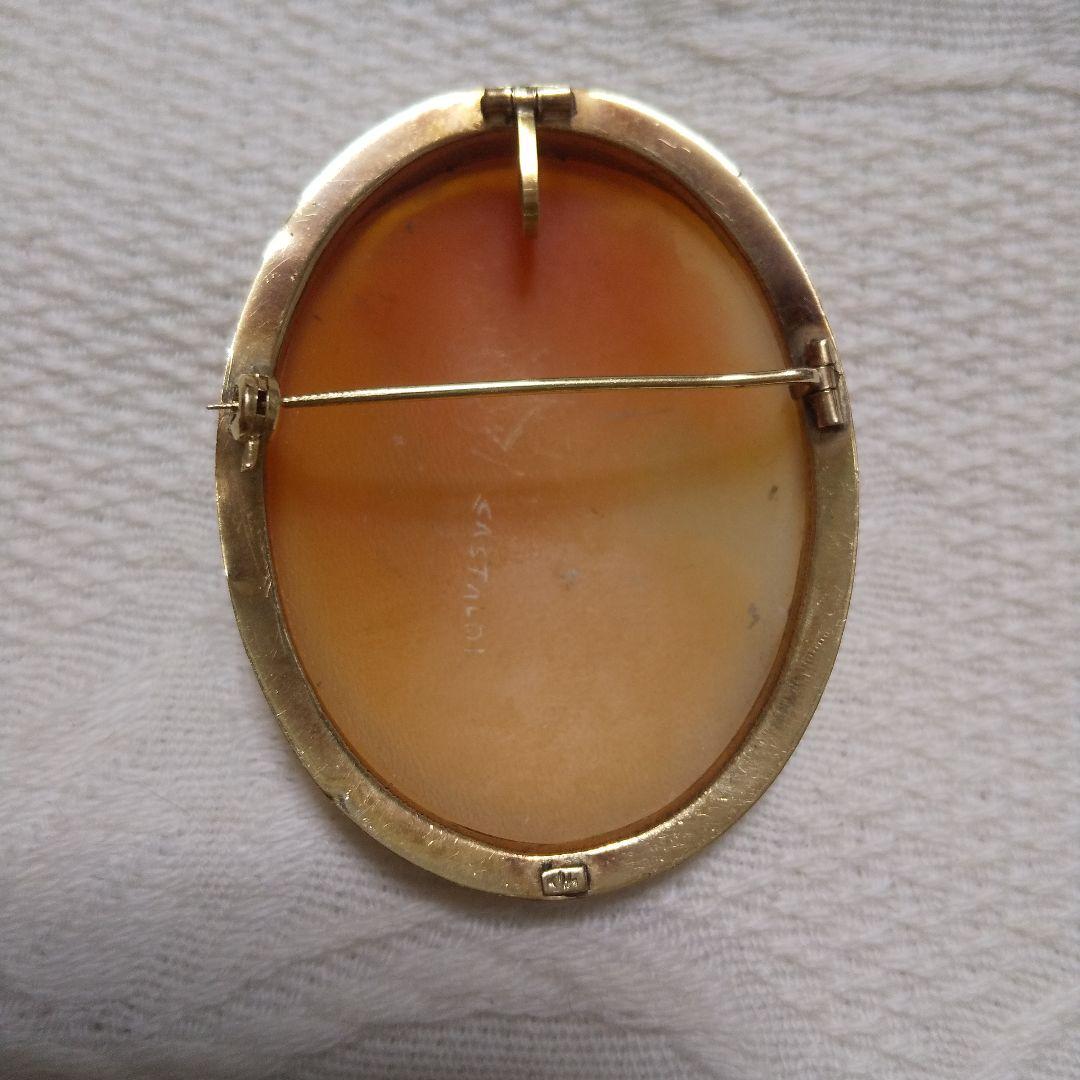 値下げました！K14カメオペンダントトップブローチ。