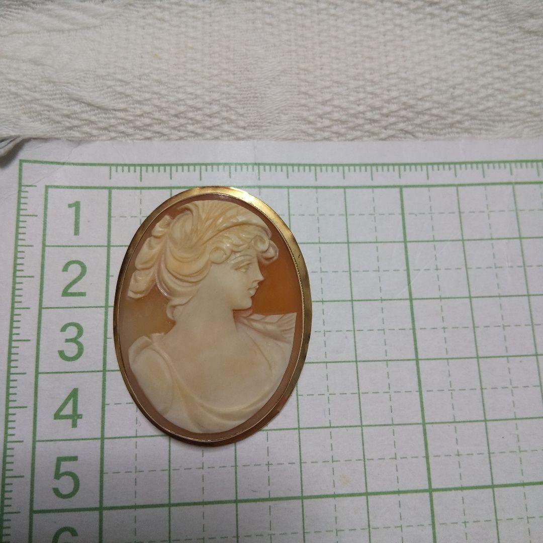 値下げました！K14カメオペンダントトップブローチ。