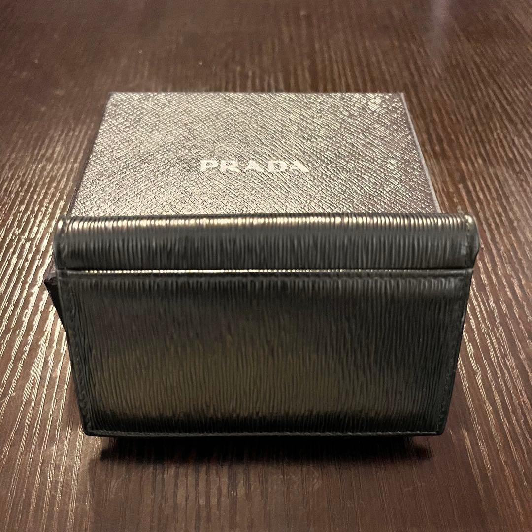 PRADA ブラック レザー カードケース