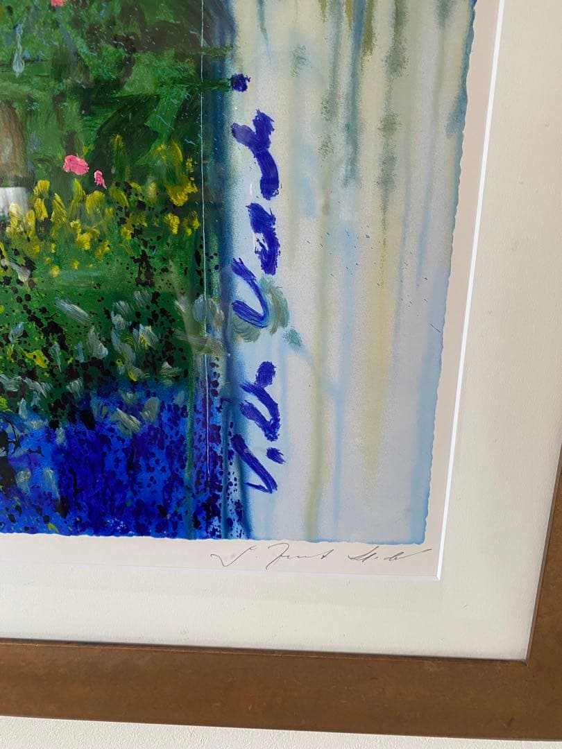 J.トレンツ.リャド作　 ヴィラヴェルディ(彫刻のある庭) シルクスクリーン