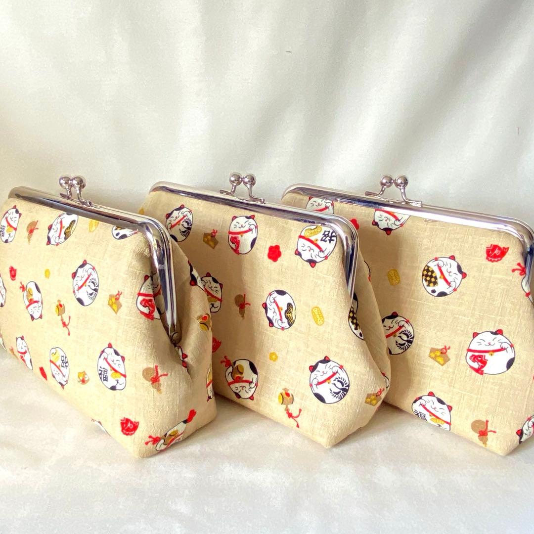 たかまさ　がま口財布　がま口ポーチ　ファスナーポーチ　ハンドメイド