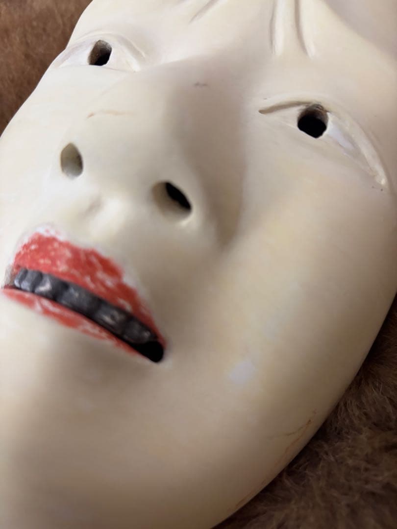 能面　木製　骨董　ビンテージ　Japan おかめ