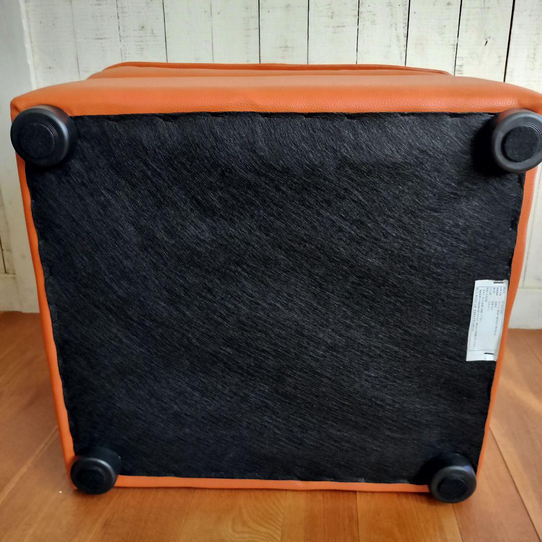 【美品✨】オットマン スツール 　ソファー　キャメル　本革+PVC生地
