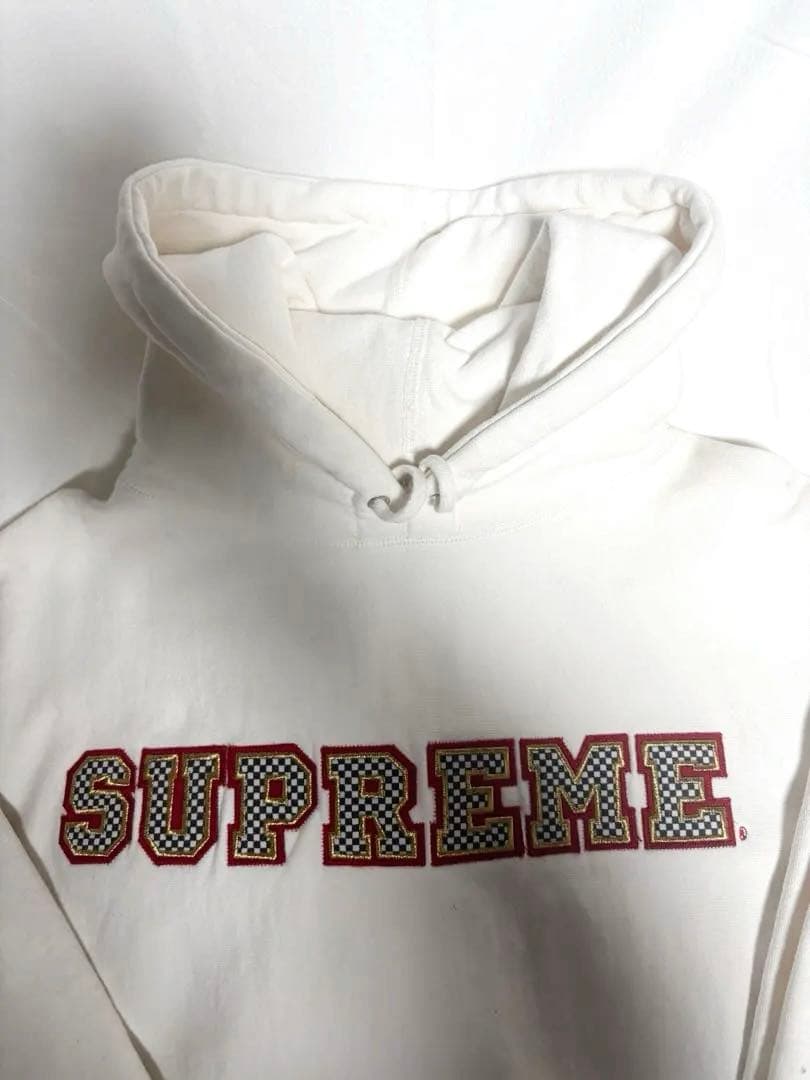 SUPREME シュプリーム チェッカー ロゴ スウェット フーディー　パーカー