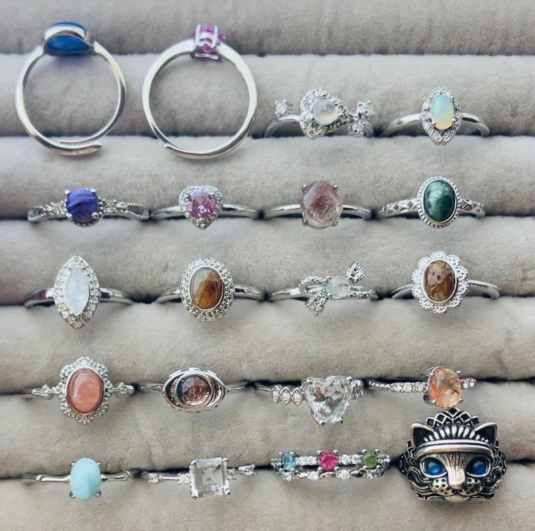 天然石　リング　指輪　まとめ売り　タンザナイト　ピンクトパーズ