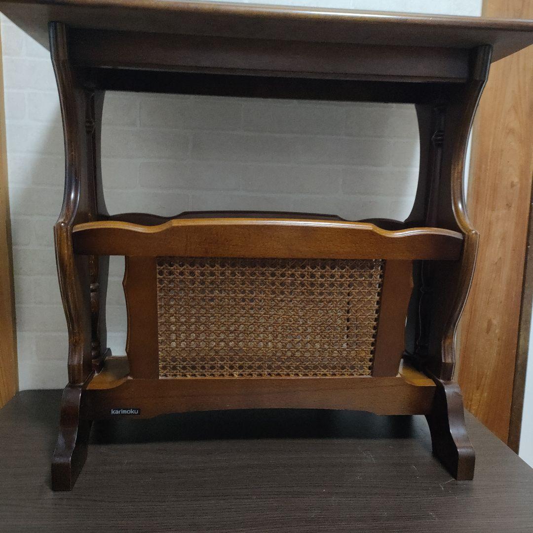 カリモク家具 マガジンラック付き サイドテーブル コロニアル オールドカリモク