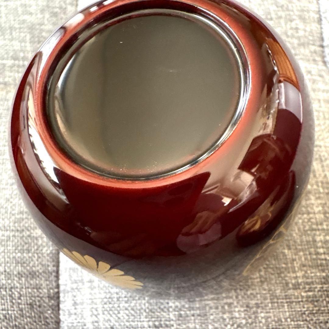 中棗　木製 木乾黒溜塗 二度塗り　菊桐