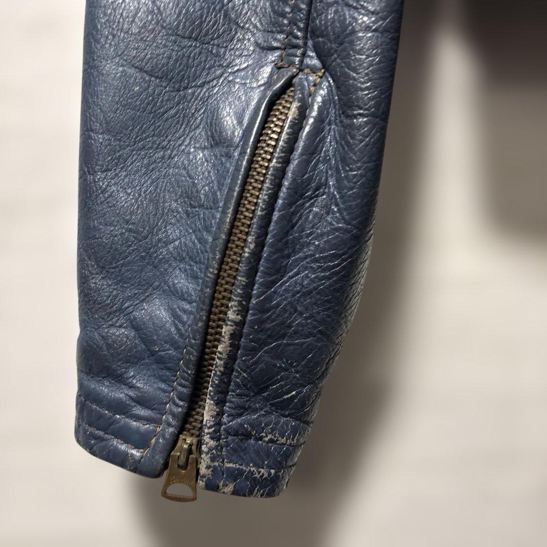 60〜70s ラングリッツレザー キャスケード ビンテージライダース　青