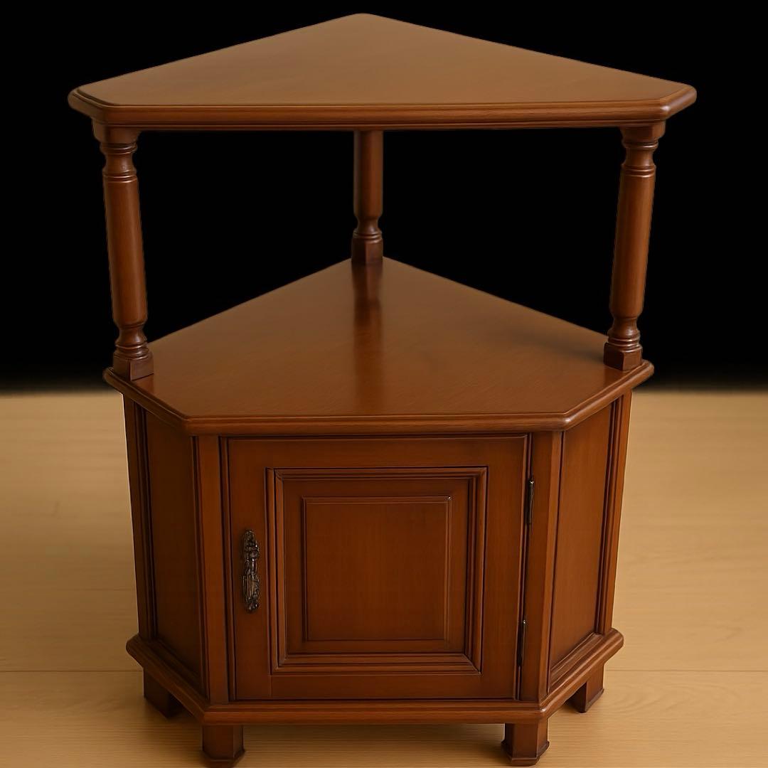 昭和レトロ 木製コールキャビネット コーナーラック 古家具