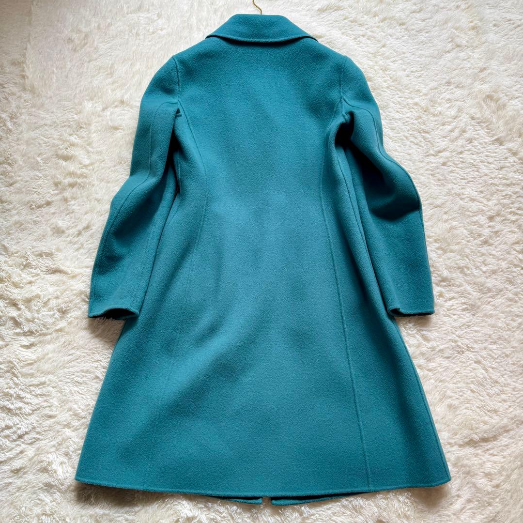 美品 Max Mara クチートアマーノ ダブルフェイス ターコイズブルー XL