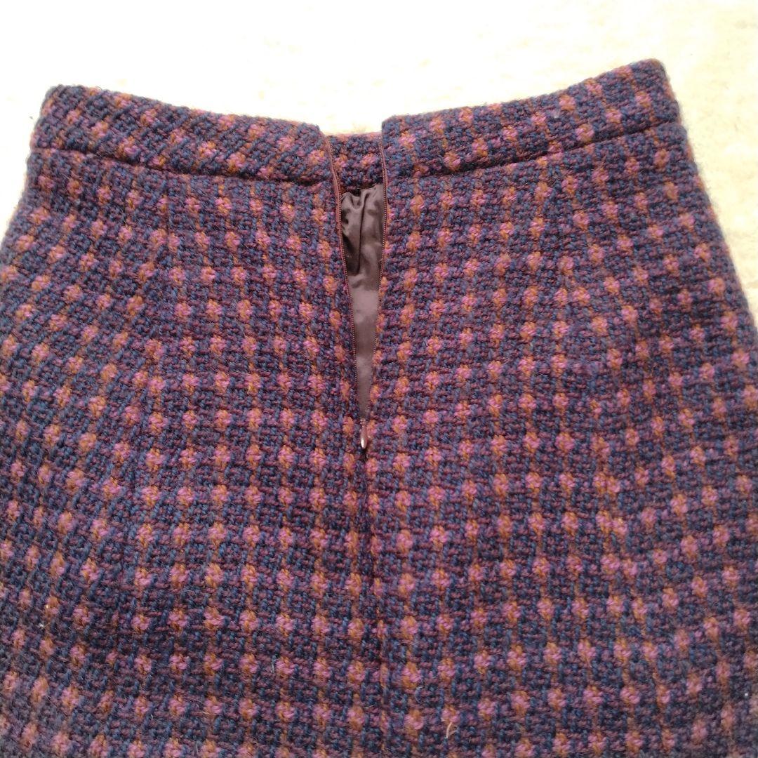 miumiu ミュウミュウ　ウールツイードニットスカート　ヴァージンウール