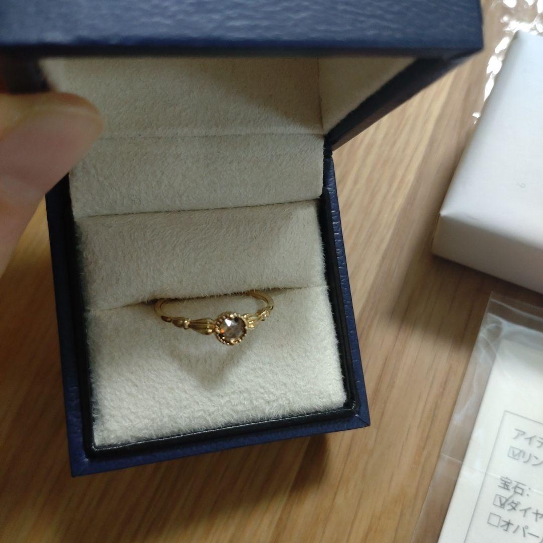 Mei jewelry K18YG ブラウンダイヤ　ローズカット　リング