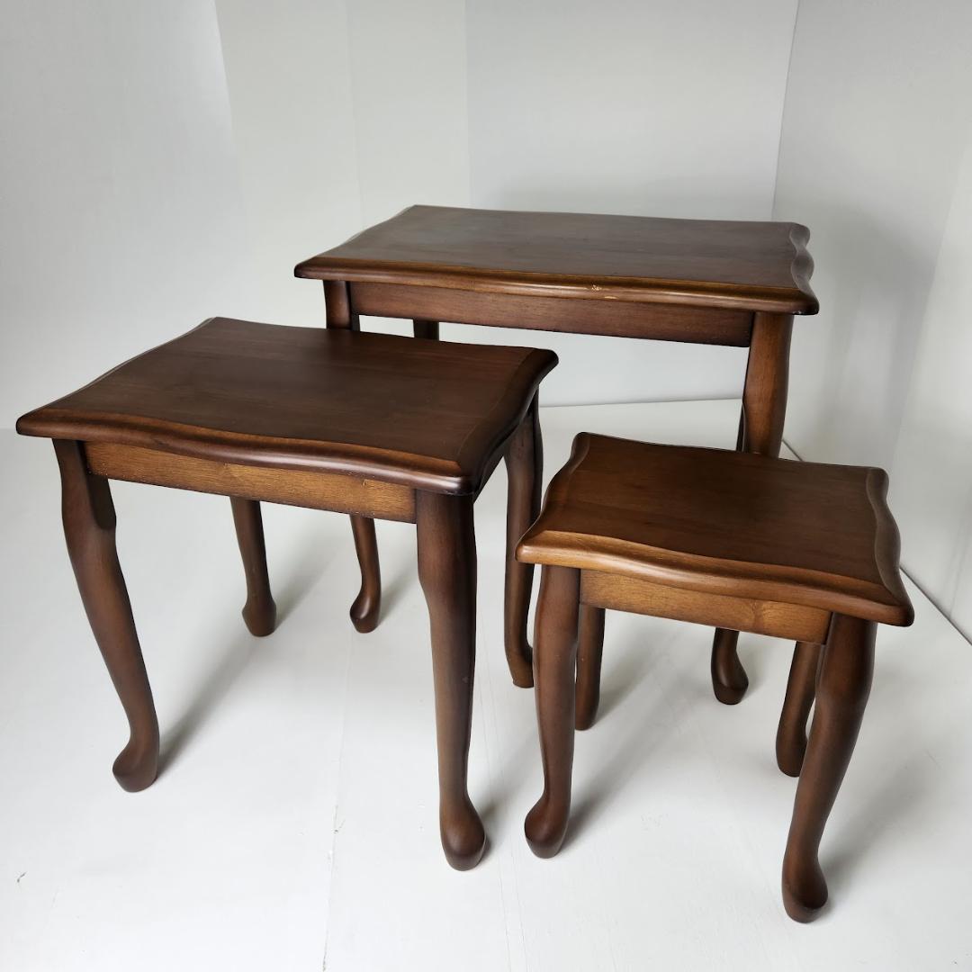 北欧ヴィンテージ 天然木ネストテーブル サイドテーブル　3点セット　アンティーク