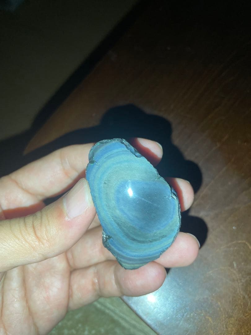 研磨品　十勝石玲瓏　ブルー、イエロー　レインボーオブシディアン