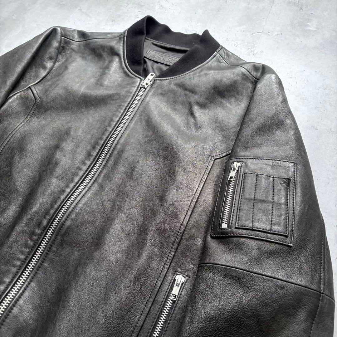 【Noir Larmes】イタリアラムレザー シングルライダースジャケット48