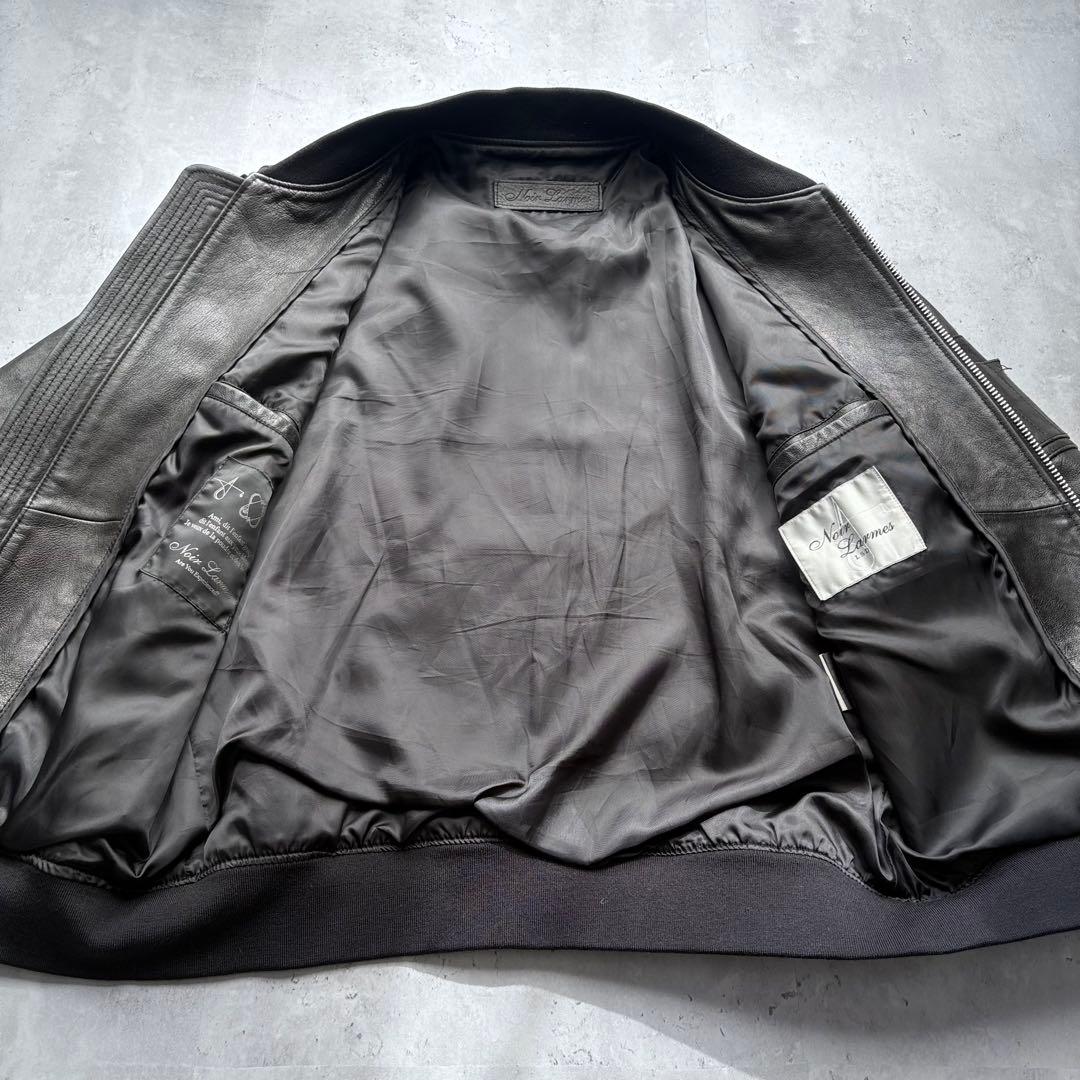 【Noir Larmes】イタリアラムレザー シングルライダースジャケット48