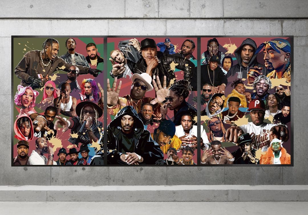 HIPHOPスター★POPアートB1ポスター★3枚組