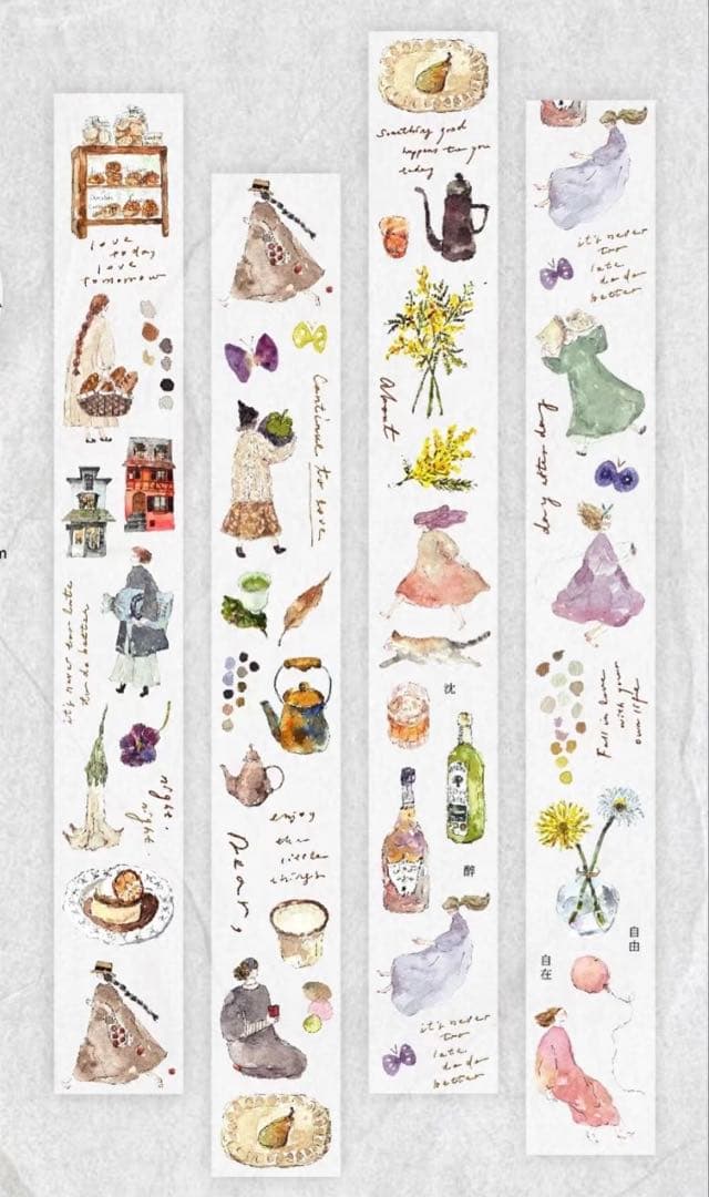 pion《mini girl_01》海外マスキングテープ　マステ 【1961】