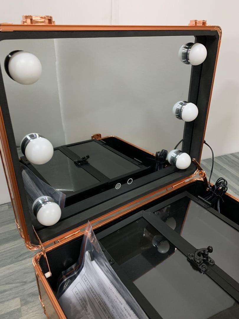 フランフラン ハリウッドボックス コッパー Sサイズ メイクボックスLEDライト