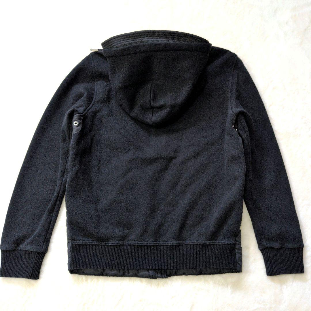 【大人気】DIESEL 異素材ミックス 切替 パーカー 中綿 S