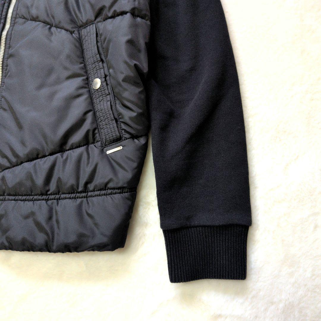 【大人気】DIESEL 異素材ミックス 切替 パーカー 中綿 S