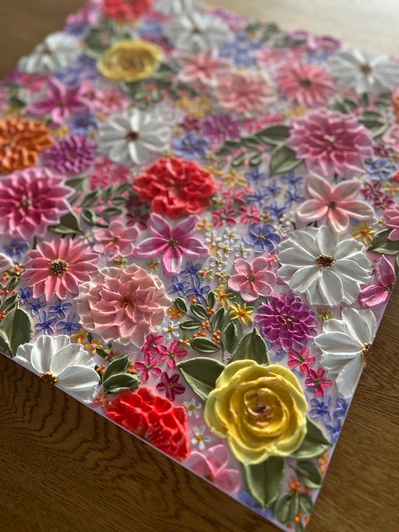 絵画 フラワーアート 花の絵 現代アート アートパネル　花柄　フランフラン