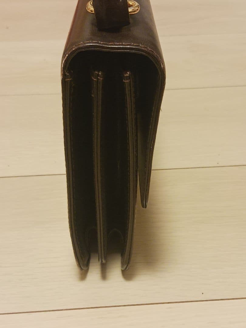 GUCCI インターロッキング オールドレザー ハンドバッグ　ブラウン　和