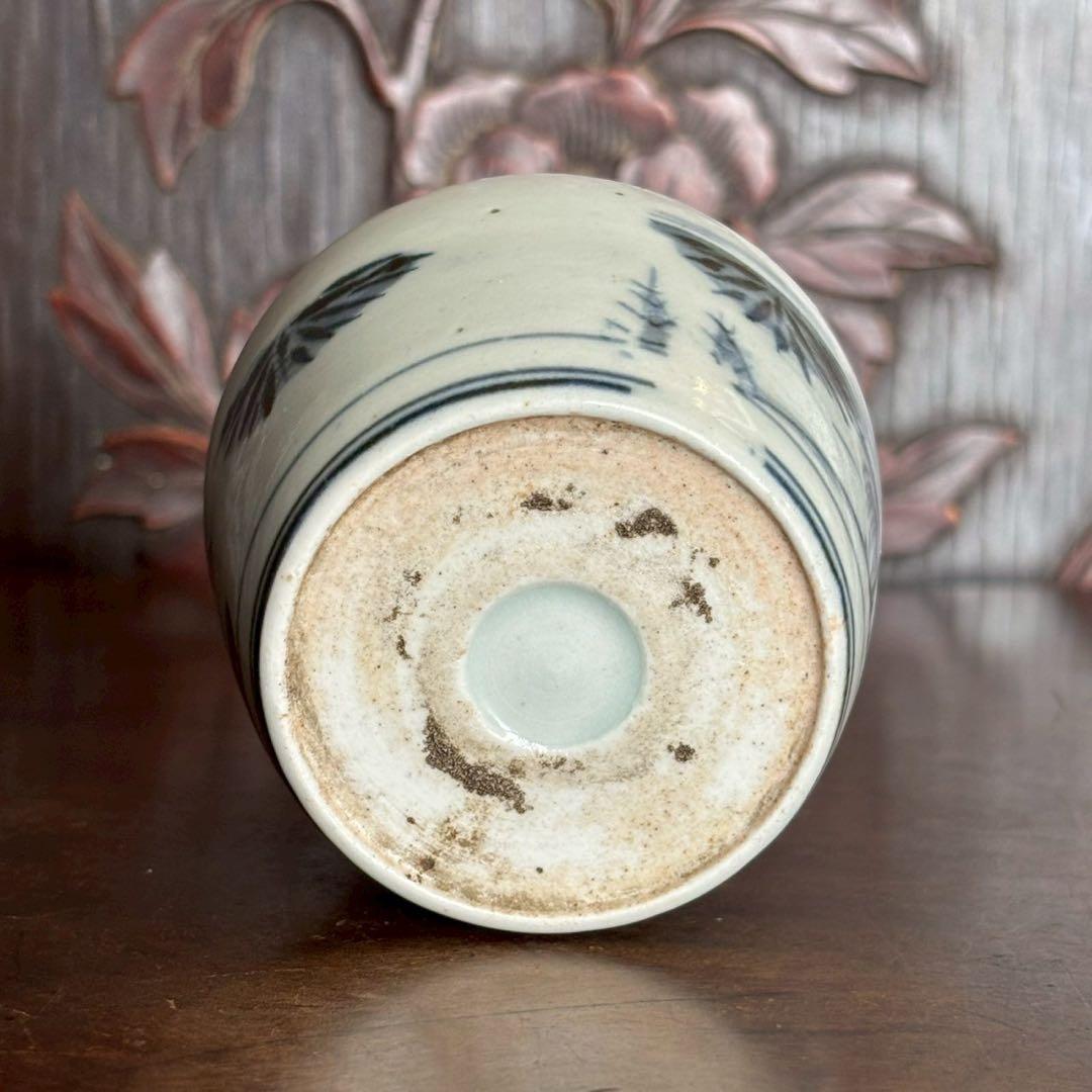 江戸時代　中期〜後期　古伊万里　雪中　筍掘り　図　蕎麦猪口　湯呑　酒器　コップ