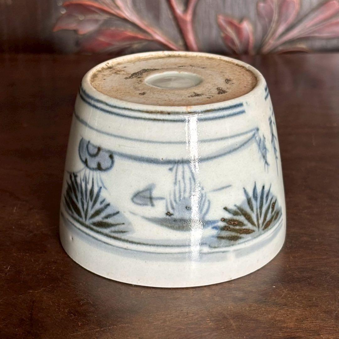 江戸時代　中期〜後期　古伊万里　雪中　筍掘り　図　蕎麦猪口　湯呑　酒器　コップ