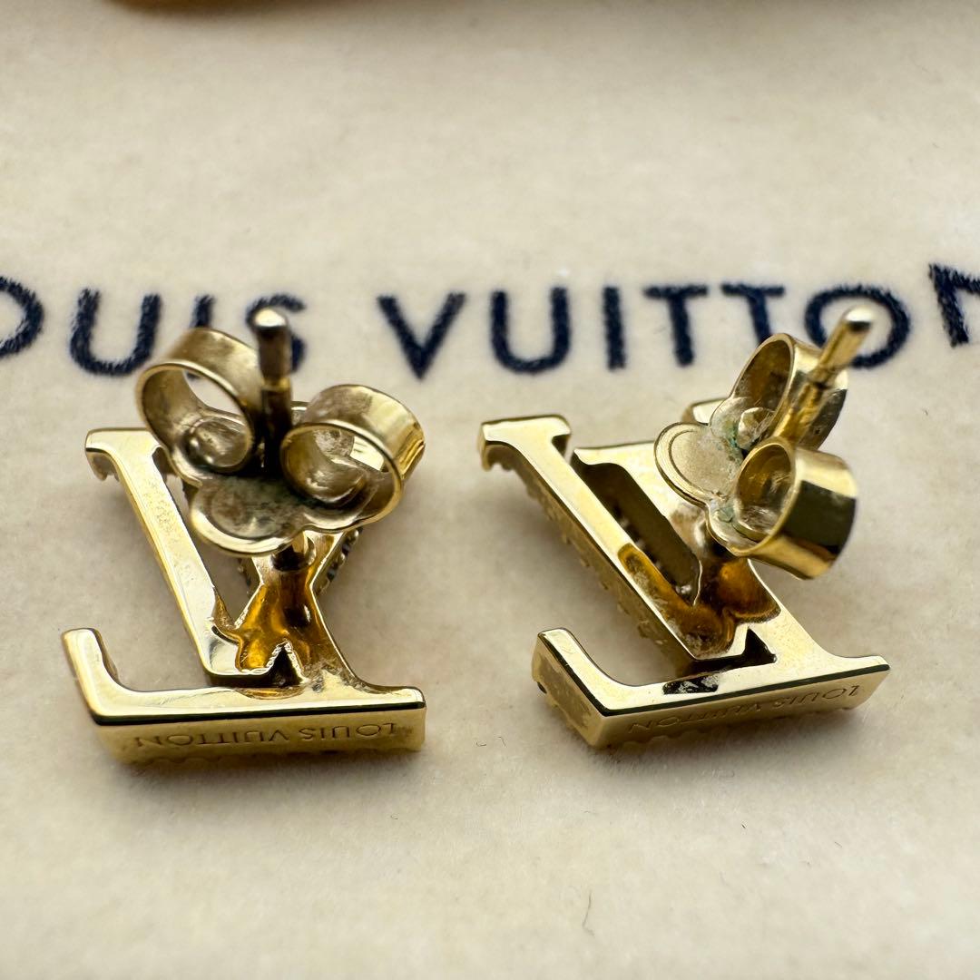 ルイヴィトン ピアス ゴールド LV アイコニック ストラス モノグラム 箱付き