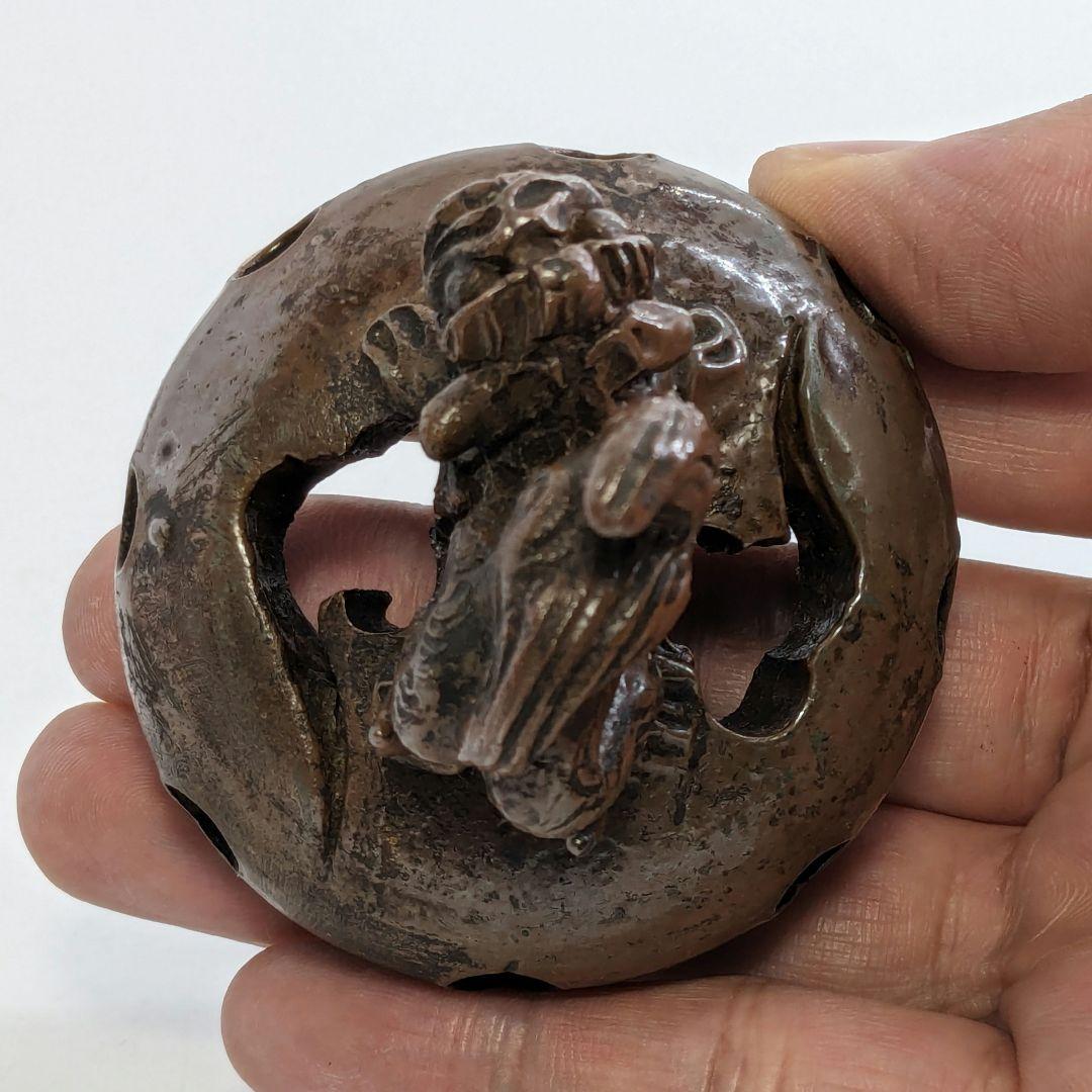 窯元松園 備前焼 獅子摘み三足香炉 共箱共布栞 香道具 茶道具 アロマグッズ