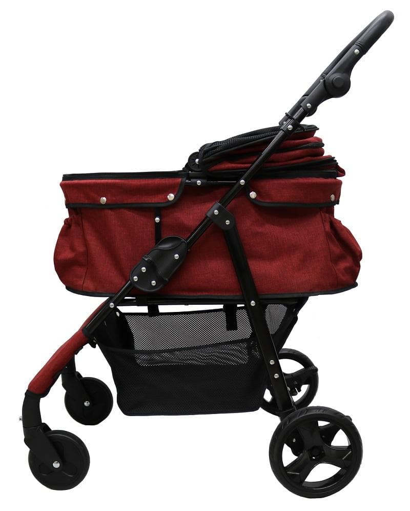 中型犬 多頭 甘えん坊バギーBIG ココハート4輪ペットカート ワイン