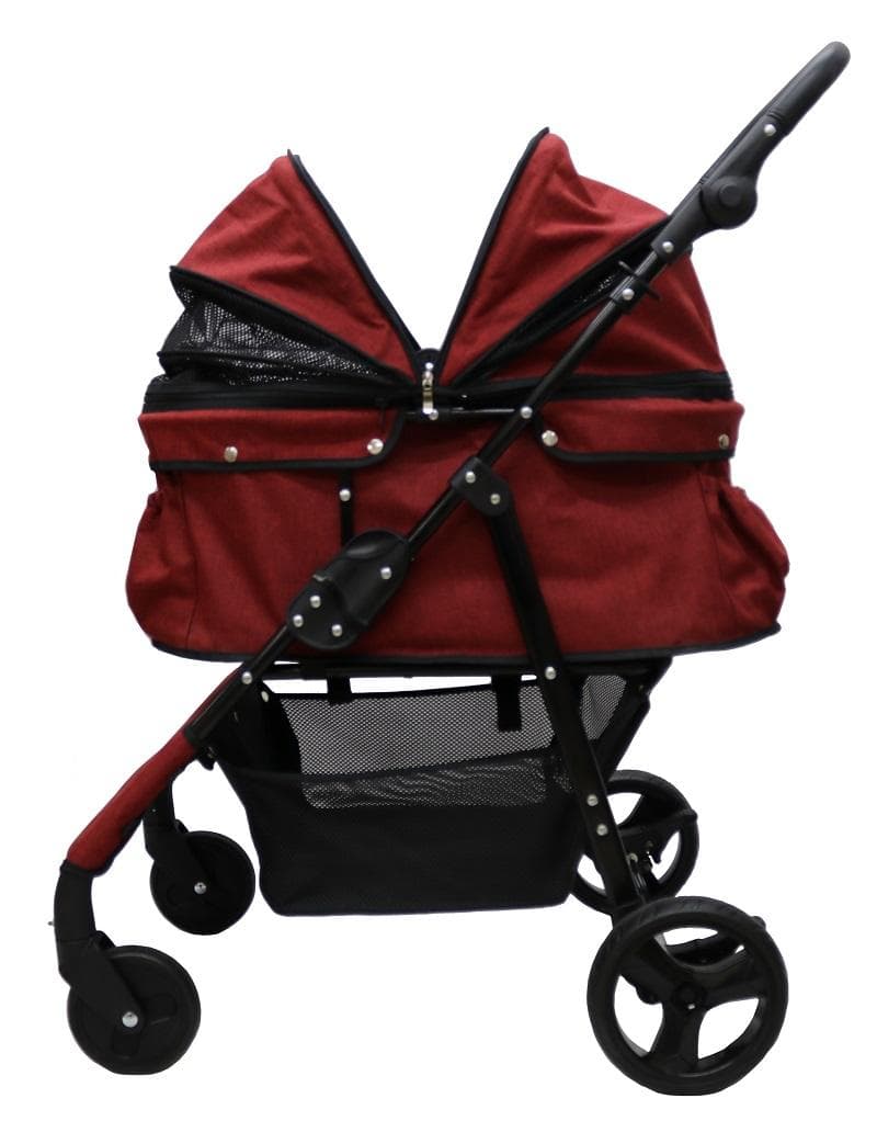 中型犬 多頭 甘えん坊バギーBIG ココハート4輪ペットカート ワイン