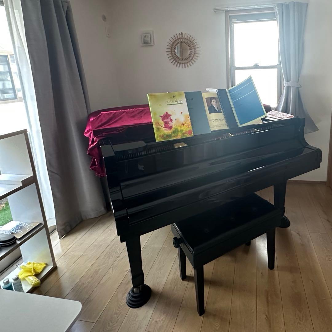 黒色 グランドピアノ カバー付き YAMAHA C3 3370587 2本ペダル