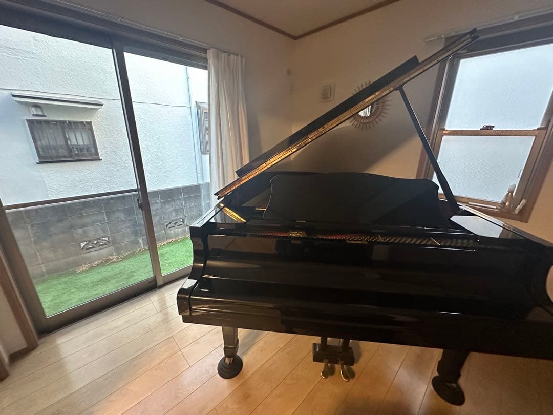 黒色 グランドピアノ カバー付き YAMAHA C3 3370587 2本ペダル